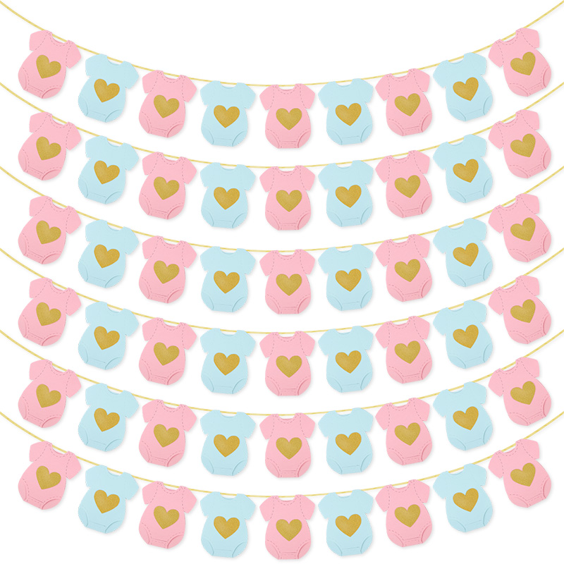 Baby Clothing Rail - Baby Shower Paper Garland Short-Sleeve Bodysuits