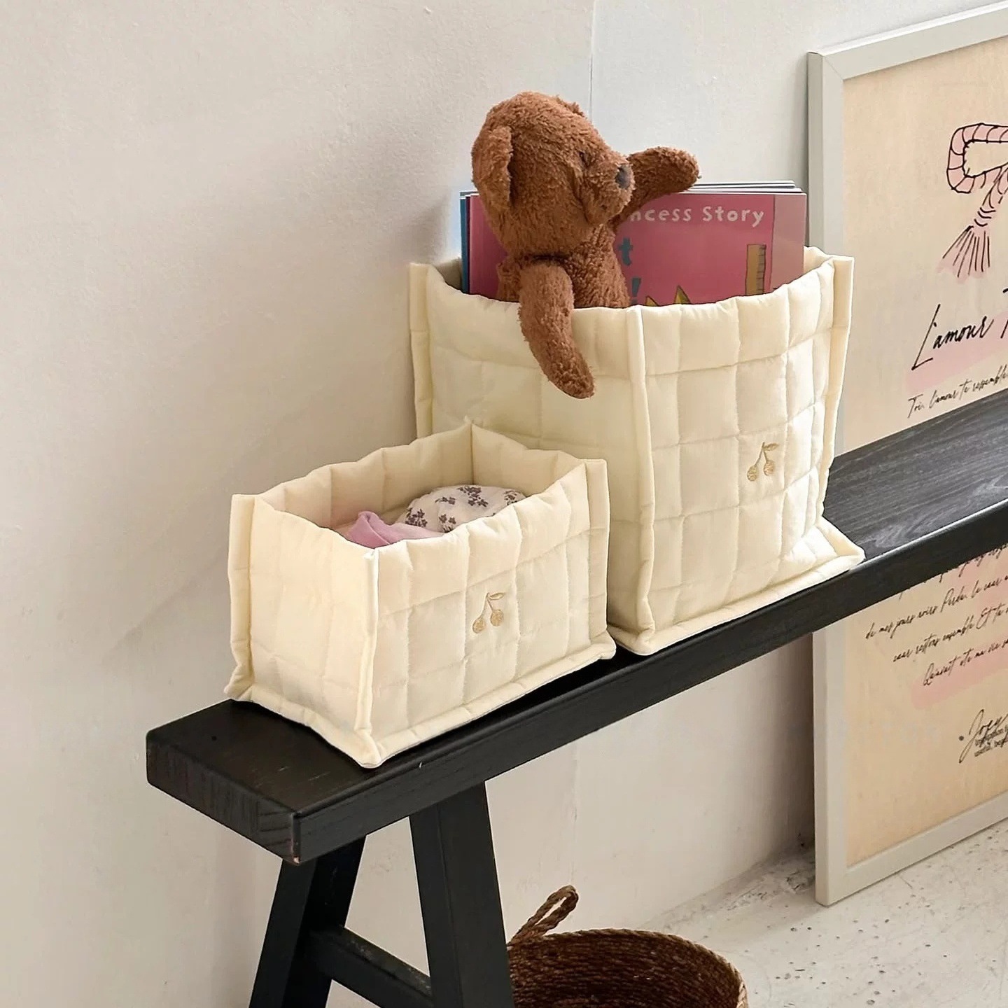 Baby Clothing Clearance - Cherry Embroidery Baby Diaper Storage Bag