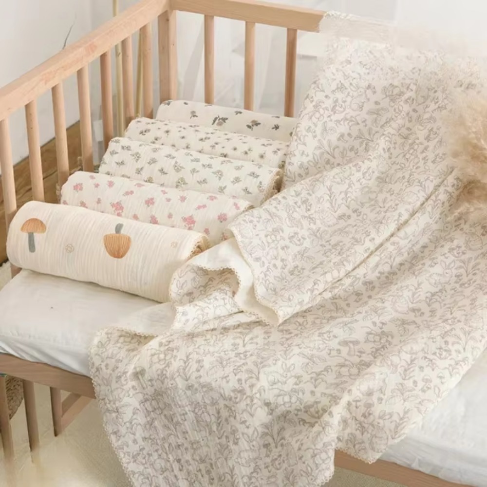 Muslin Swaddle Wrap - Soft Floral Muslin Baby Blanket Cotton