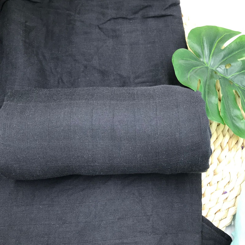 Muslin Swaddle Wrap - Pure Black Color Baby Wrap Ultra