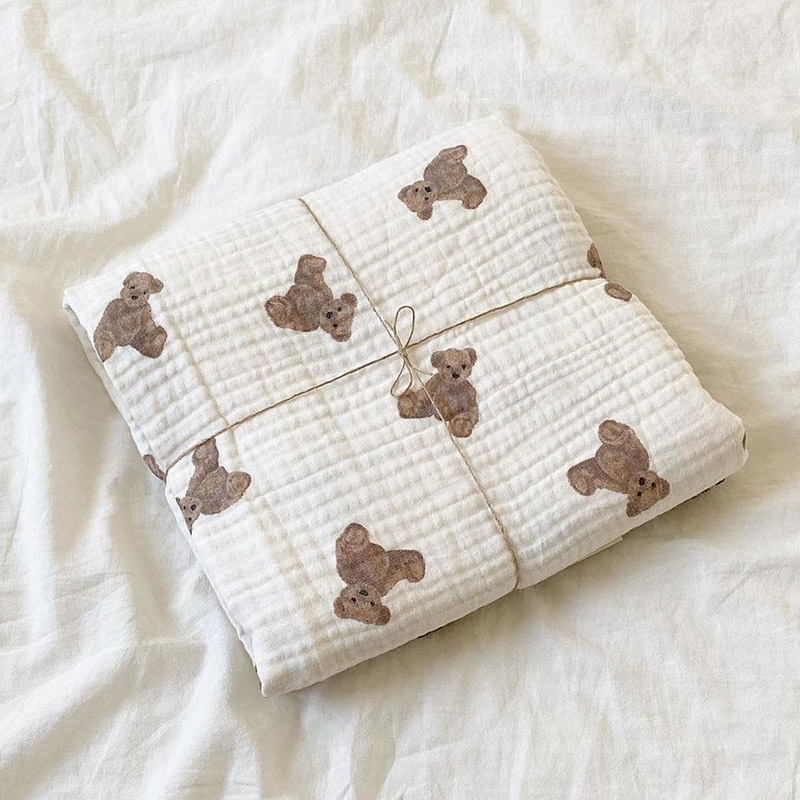 Bear Print Baby Blankets Newbo - огляд і ціна Muslin Swaddle Wrap