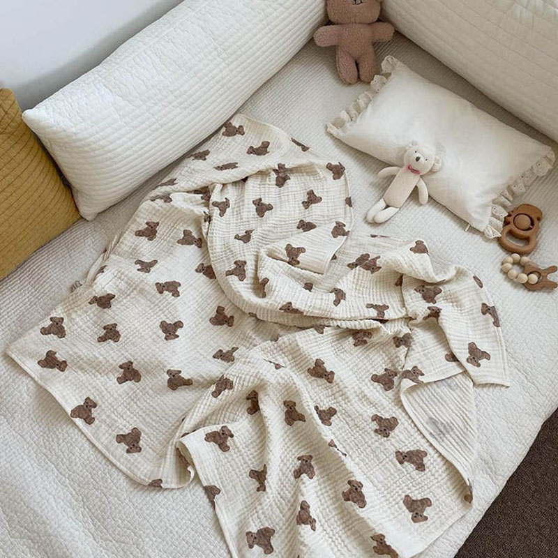 Bear Print Baby Blankets Newbo - огляд і ціна Muslin Swaddle Wrap
