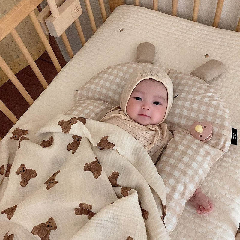 Bear Print Baby Blankets Newbo - огляд і ціна Muslin Swaddle Wrap