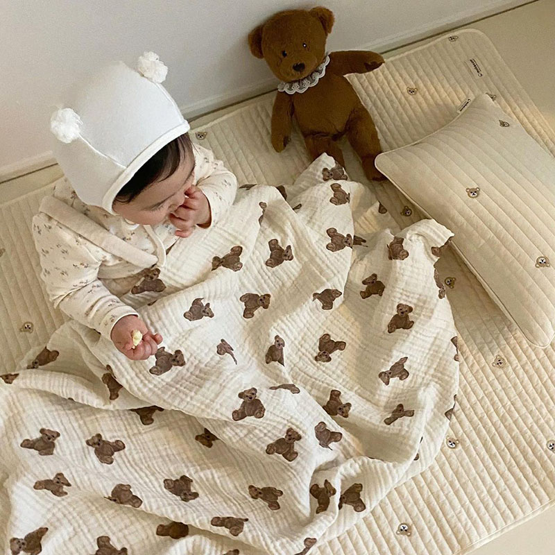 Bear Print Baby Blankets Newbo - огляд і ціна Muslin Swaddle Wrap